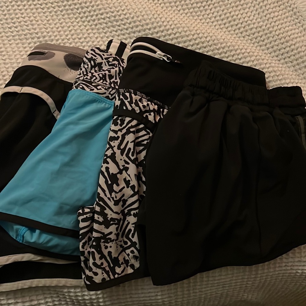 LOT OF 4 - LULULEMON SHORTS - SIZE 6